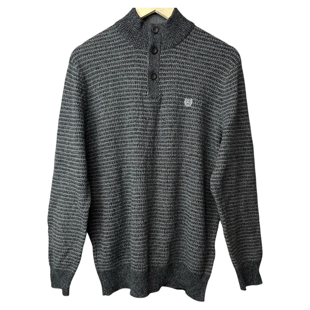 NWT Chaps Grey Henley Sweater Size Medium